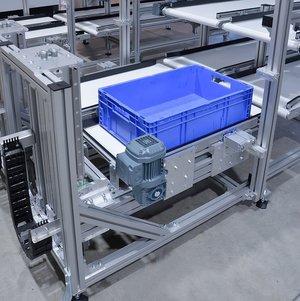 Behälter-Wechselsystem für automatisierten Materialfluss