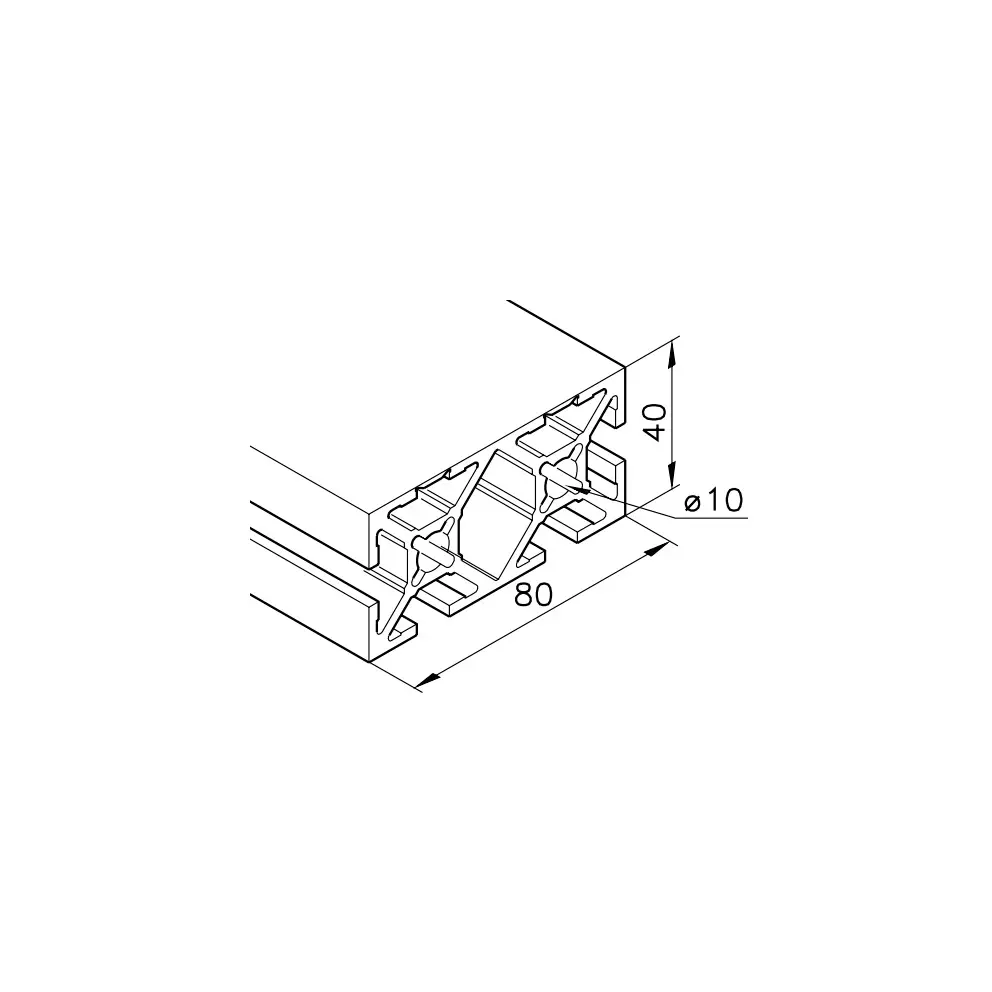Reinraumprofil mk 2040.100 Abmessungen