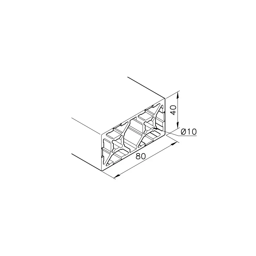 Reinraumprofil mk 2040.104 Abmessungen