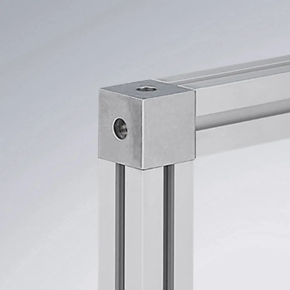 2 Profile montiert mit Eckknoten 6