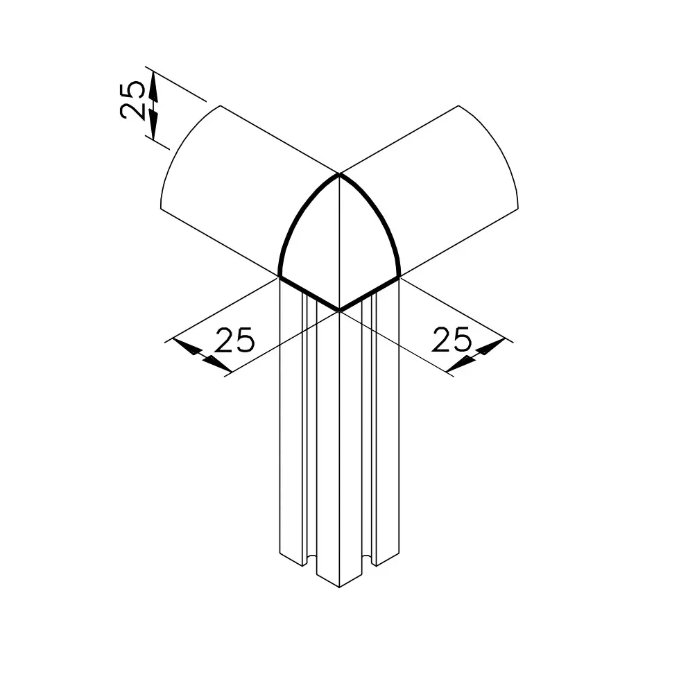 Eckknoten 33 Abmessungen