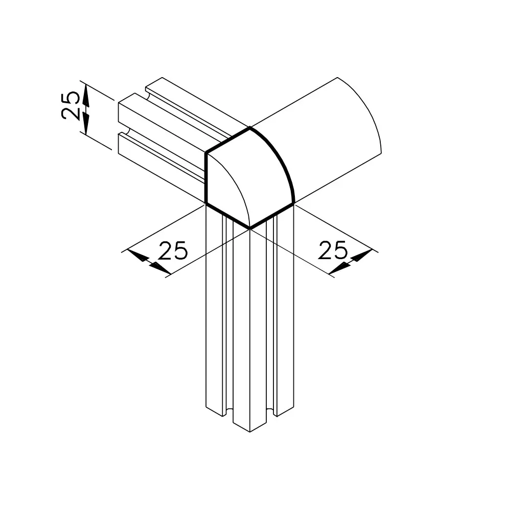 Eckknoten 34 Abmessungen