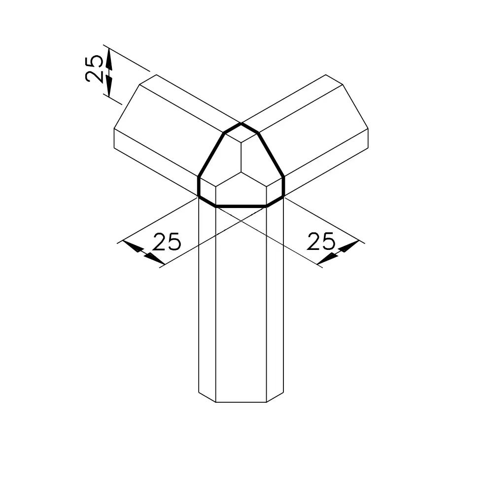 Eckknoten 35 Abmessungen