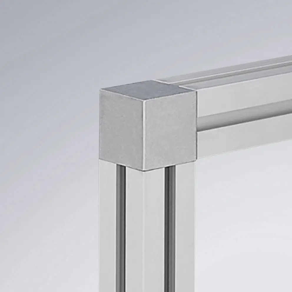 2 Profile montiert mit Eckknoten 40
