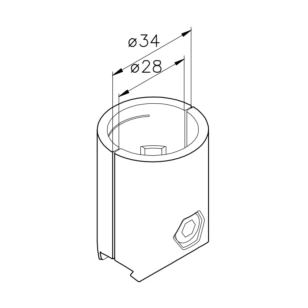T-Verbinder D28 Abmessungen