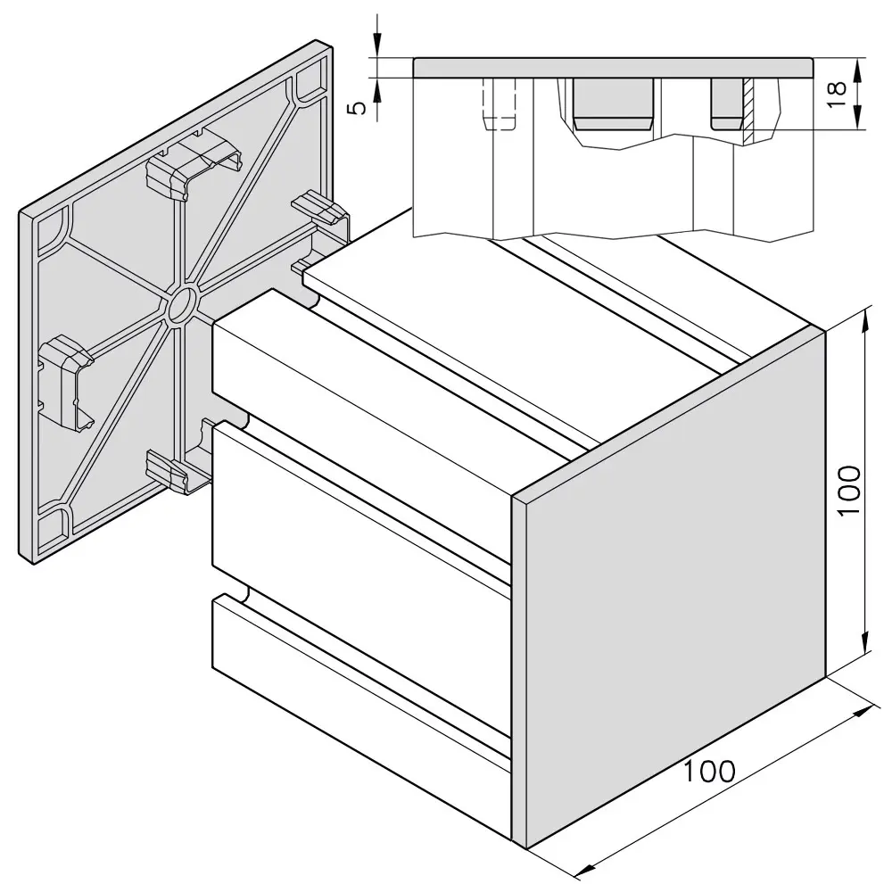 Endkappe 100x100 Abmessungen