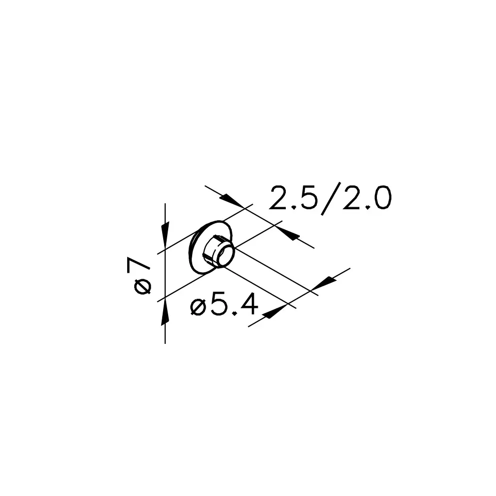 Haltestopfen M6 gelb Abmessungen