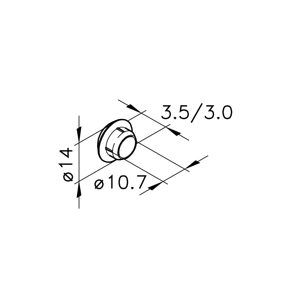 Haltestopfen M12 violett Abmessungen