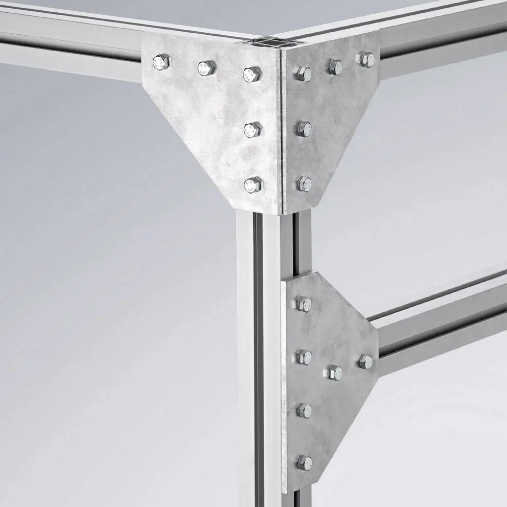 Profile Serie 50 montiert mit Verbindungsplatten Schwerlast