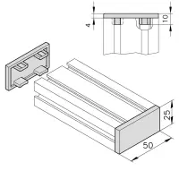 Endkappe 50x25 Abmessungen