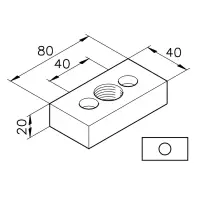 Anschlussplatte A G1/4" Abmessungen