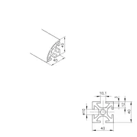 Konstruktionsprofil mk 2040.15 Abmessungen