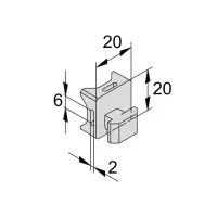 Clip C1 10.4, 20x20 Abmessungen