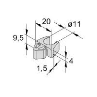 Clip D1 10.3, ø 11 Abmessungen