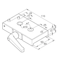 Bohrschablone für Reinraumprofile Serie 50 Abmessungen