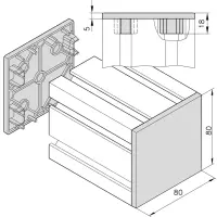 Endkappe 80x80 Abmessungen