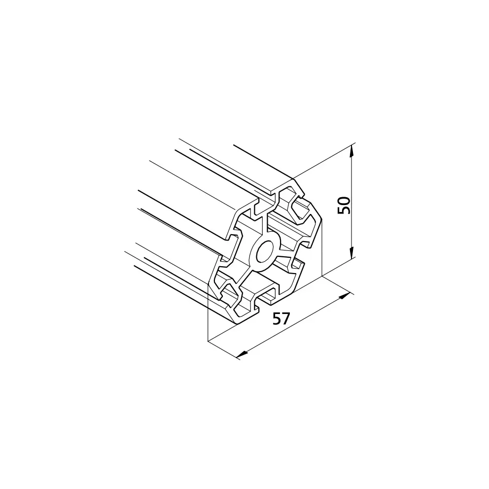 Konstruktionsprofil mk 2025.20 (Hexagon) Abmessungen
