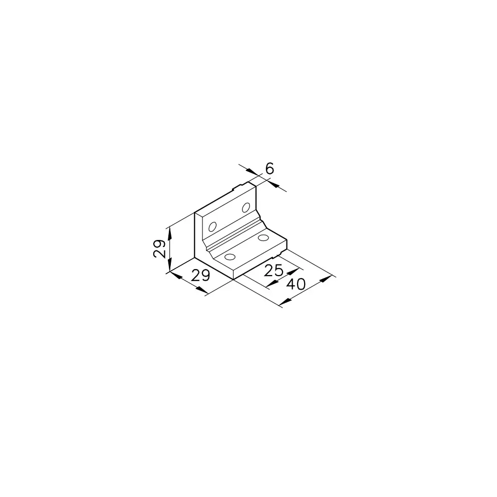 Winkelverbindung S40 Abmessung