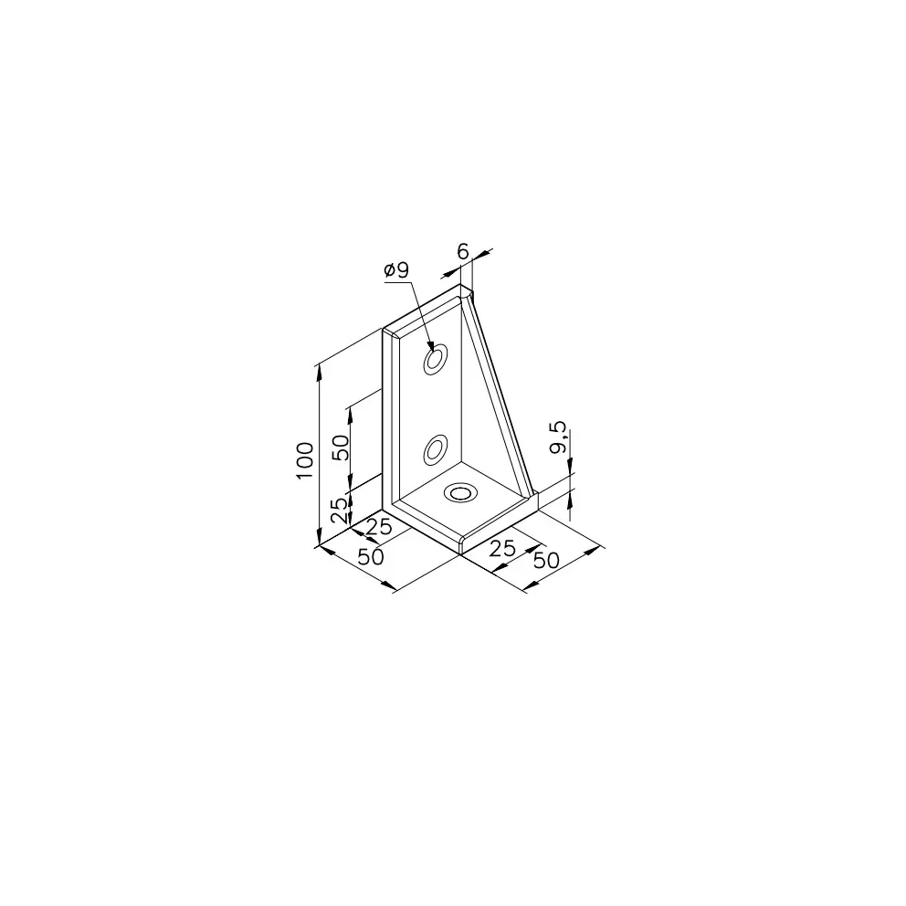Winkelkonsole 1 Abmessung