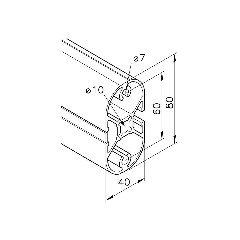 Profil mk 2040.23 Abmessung