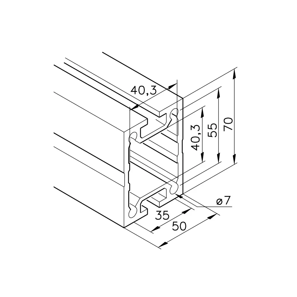 Profil mk 2040.75 Abmessungen