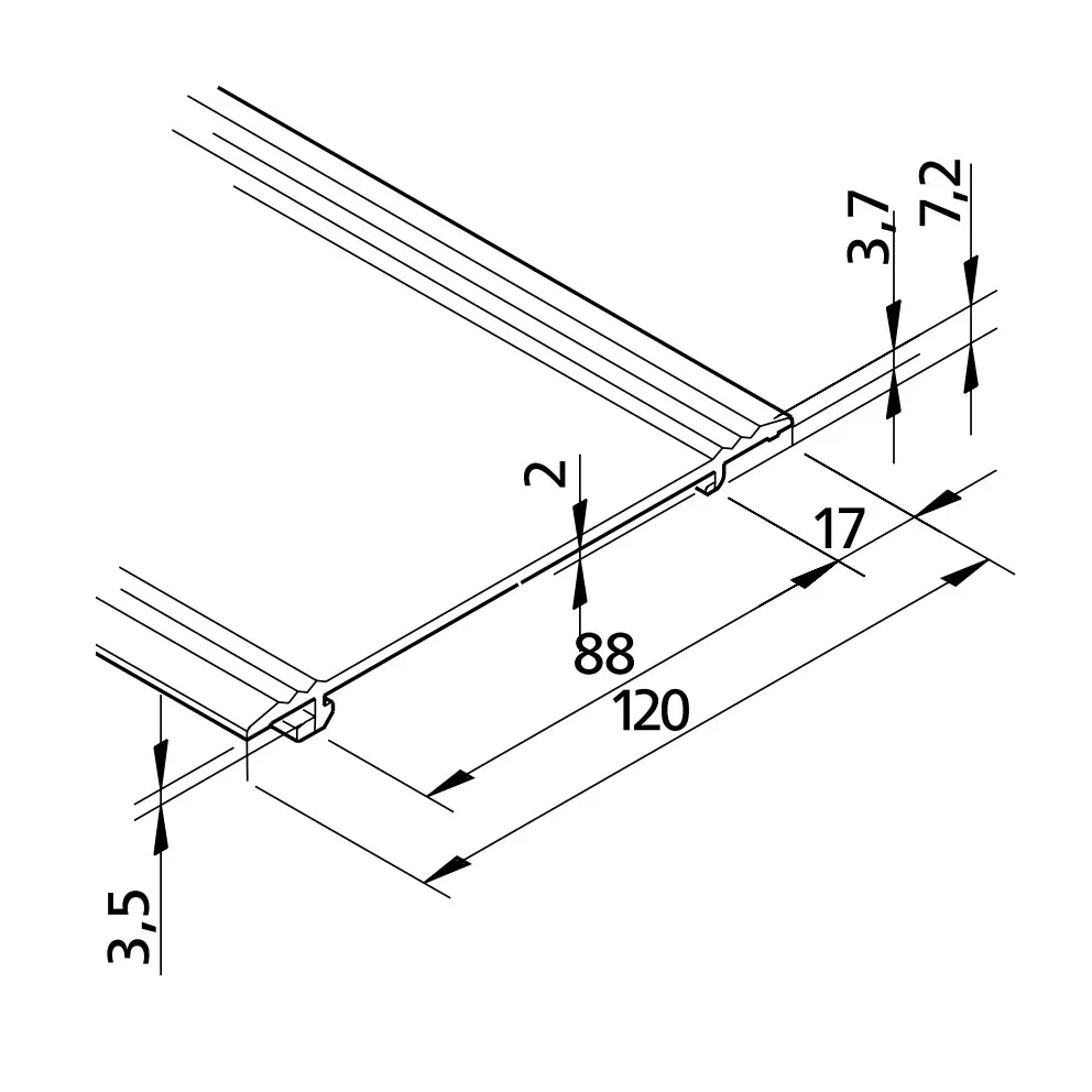 Verkleidungsprofil mk 2040.85 Abmessungen