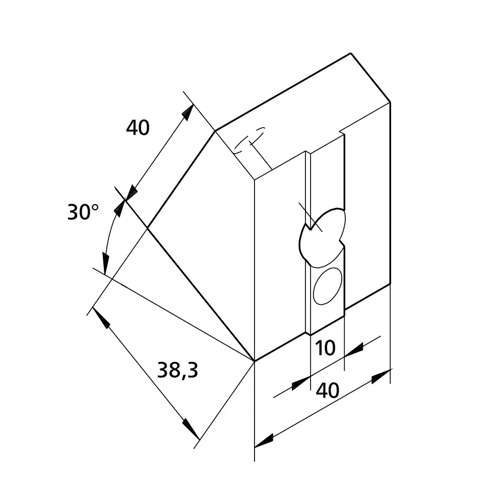 Knoten 30° Abmessungen