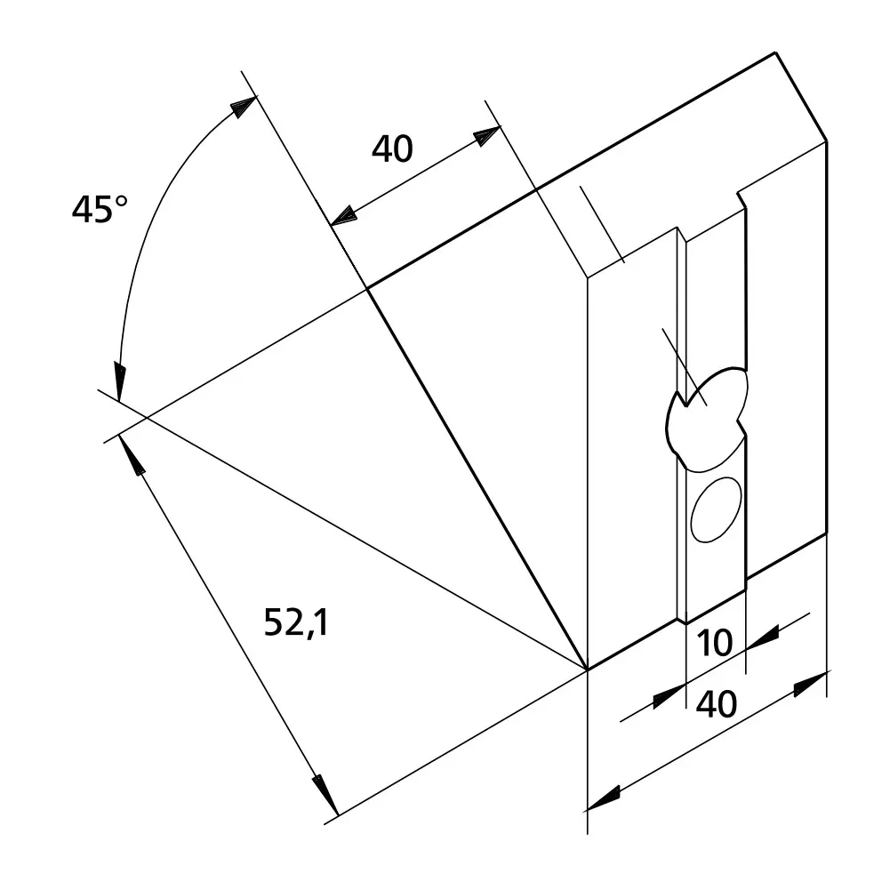 Knoten 45° Abmessungen