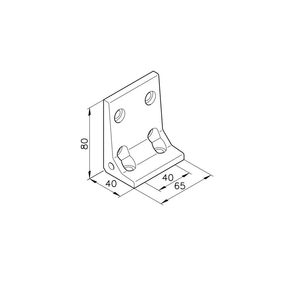 Winkelverbindung F65 Abmessung