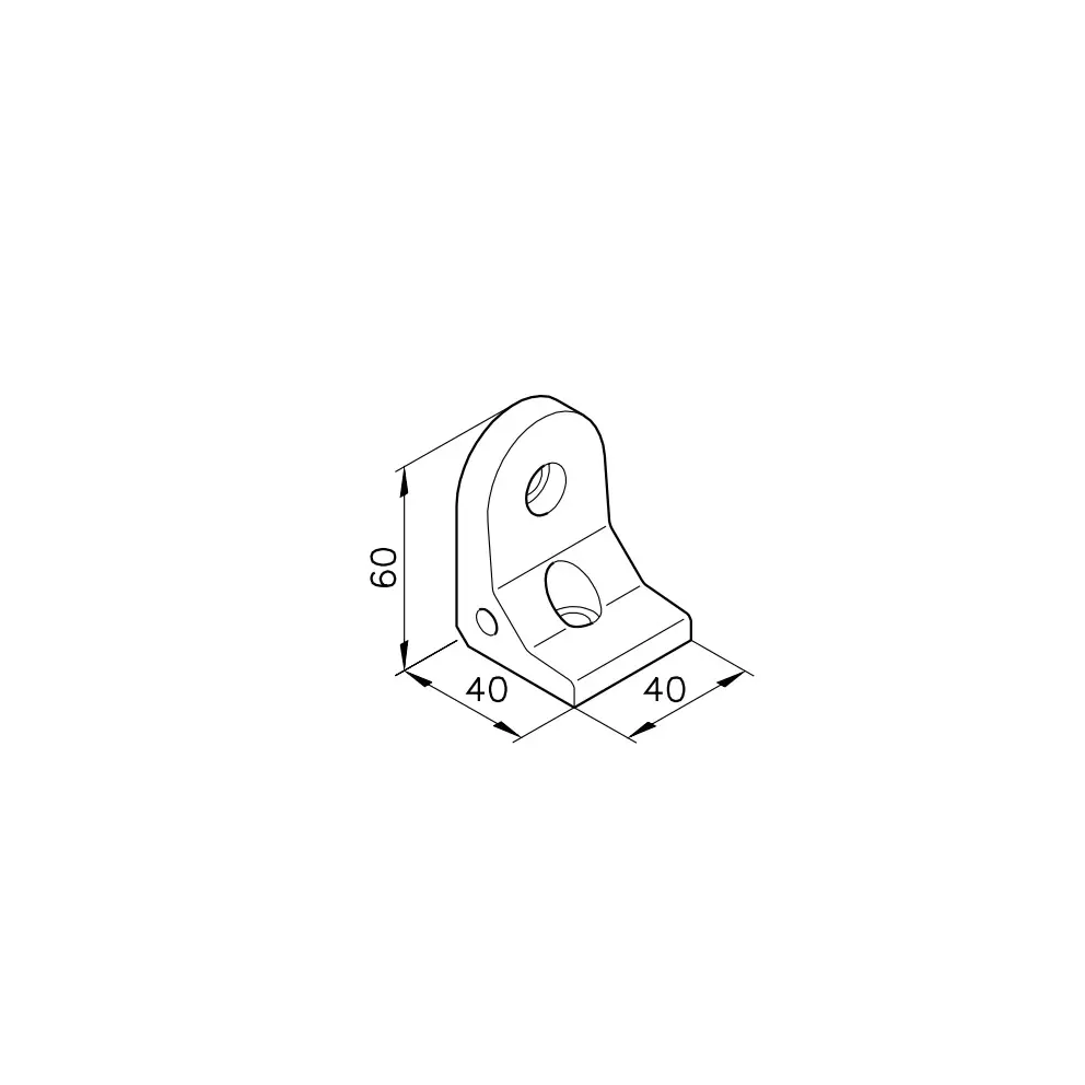 Winkelverbindung F40/R Abmessung