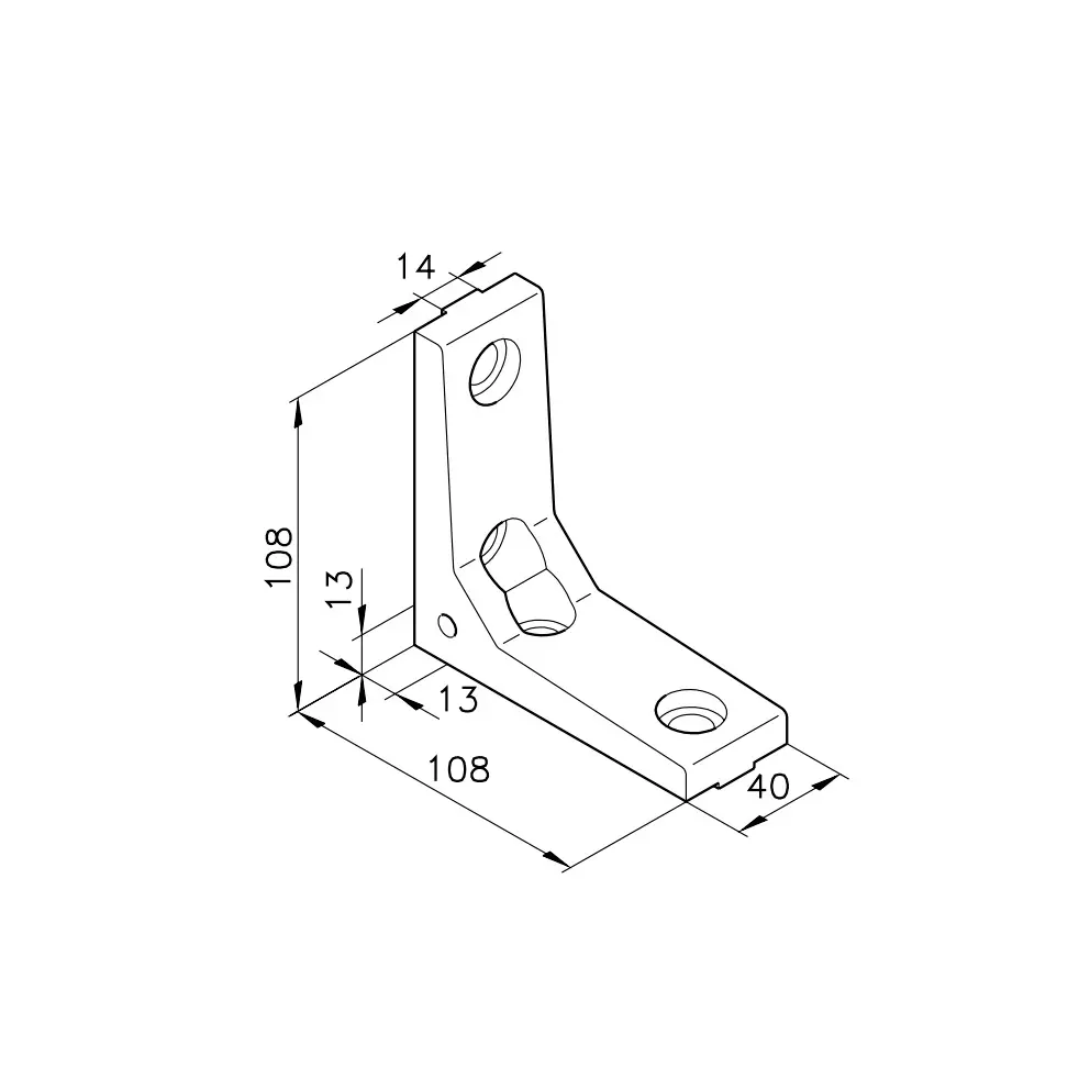Winkelverbindung K40s Abmessung
