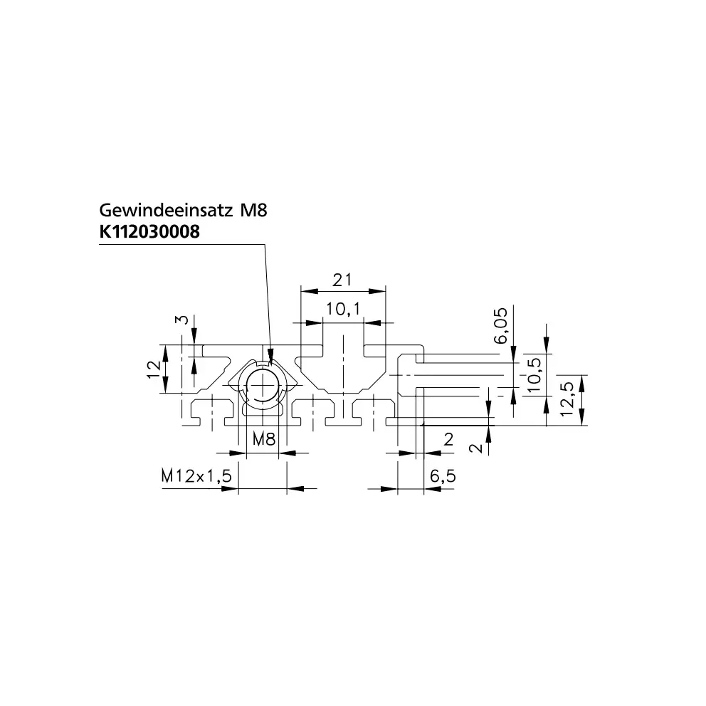 Adapterprofil Serie 25/40 Befestigungsbeispiel