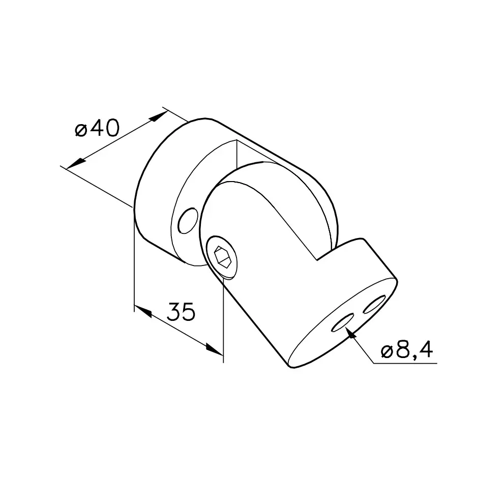 Gelenk 40/H2 Abmessungen