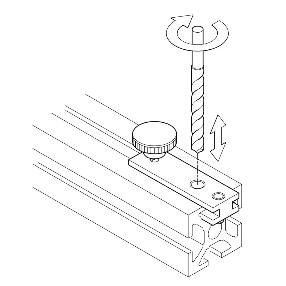 Bohrschablone Spannverbinder ø 10 mm Anwendungsbeispiel