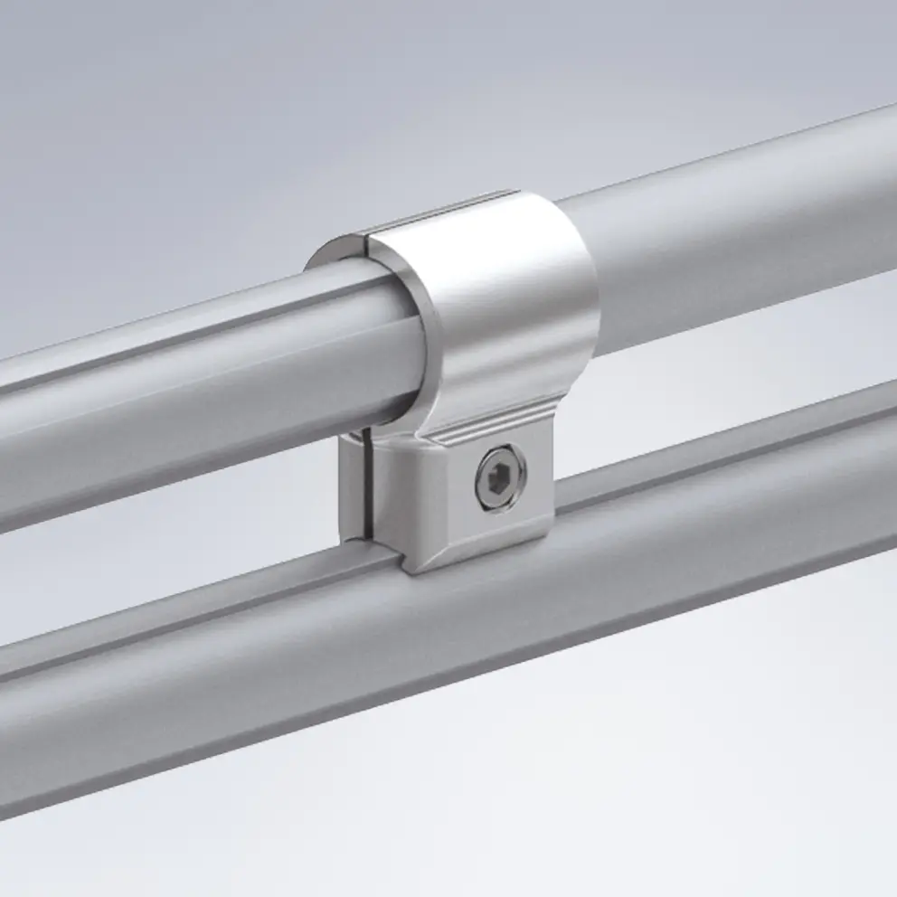 Rundrohrprofile montiert mit Parallelverbinder 2 D28