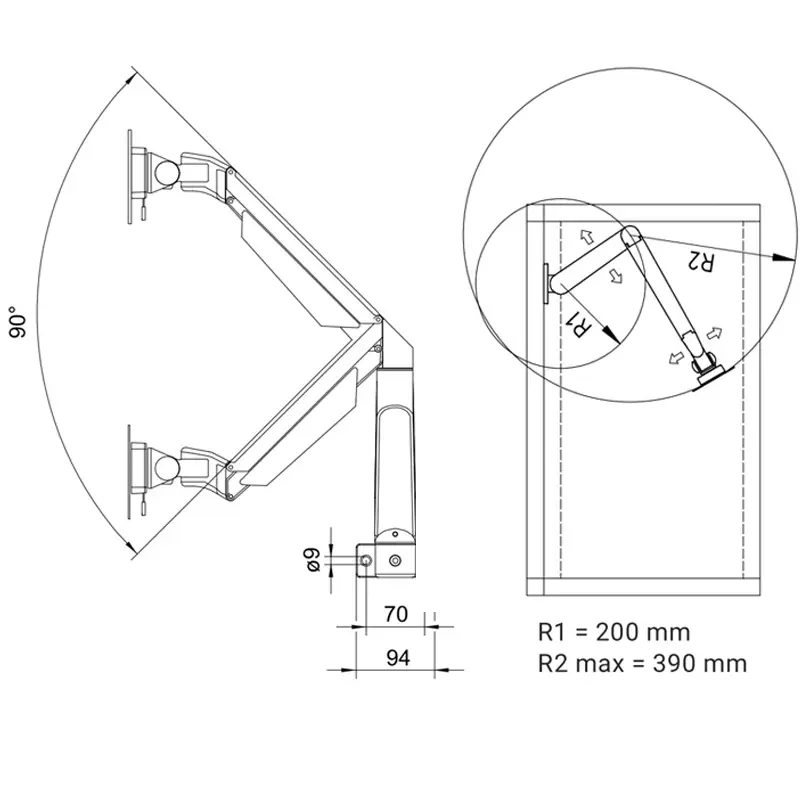 Monitorhalter Abmessungen