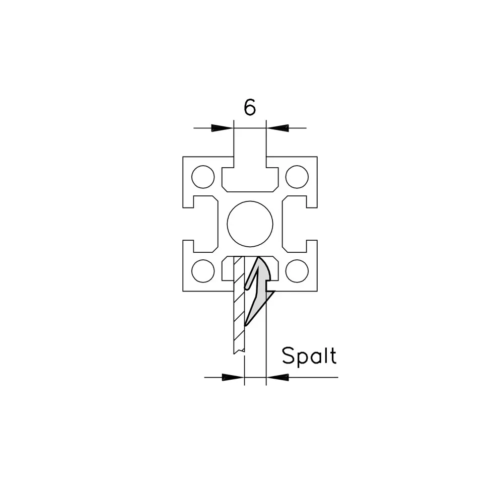 Dichtprofil Serie 25 Befestigungsbeispiel