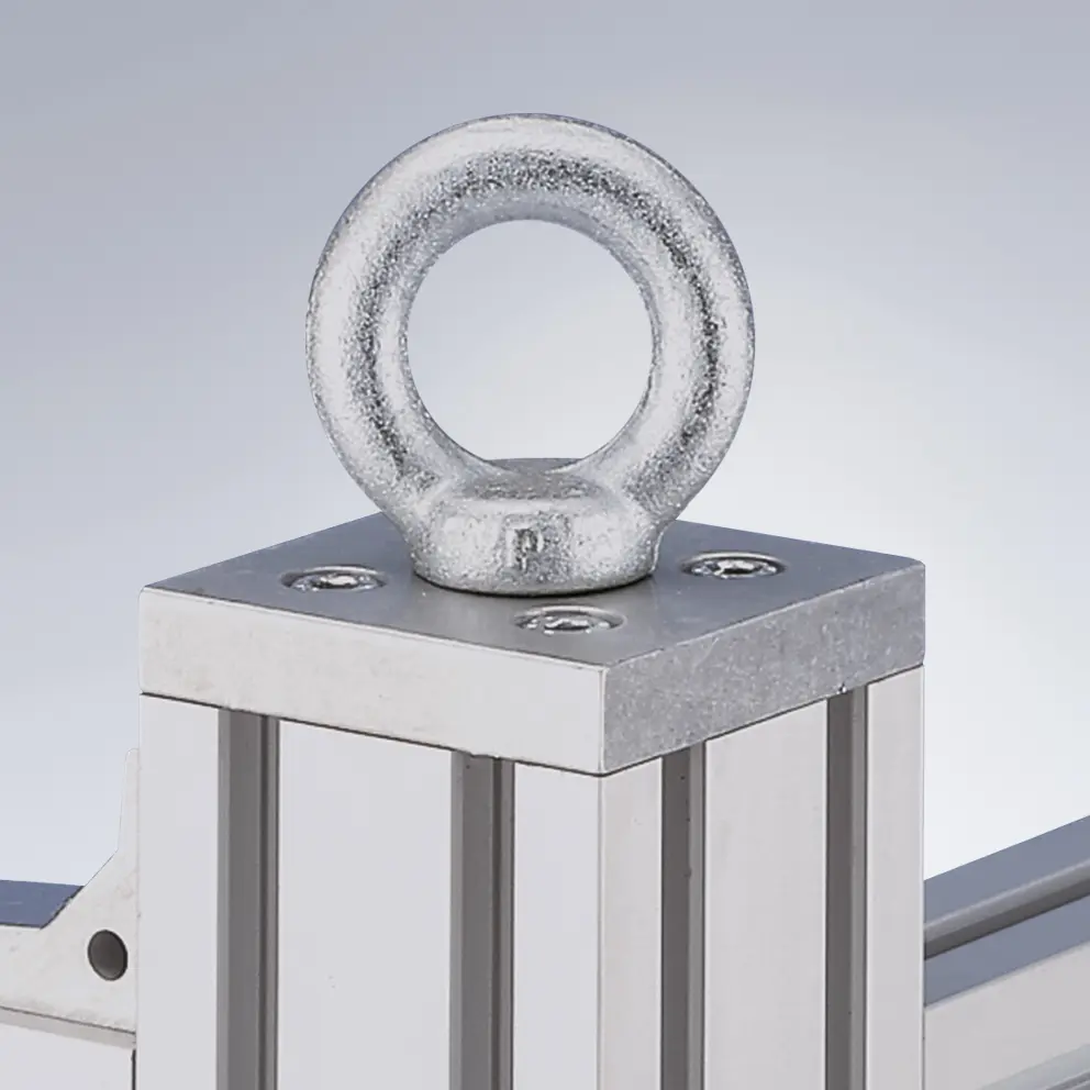 Ringschraube montiert an Aluprofil