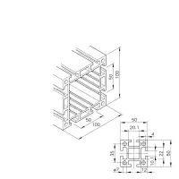 Konstruktionsprofil mk 2005(leicht) Abmessungen