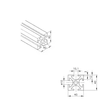 Konstruktionsprofil mk 2040.01 Abmessungen