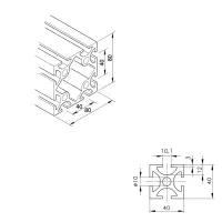 Konstruktionsprofil mk 2040.03 Abmessungen