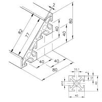 Konstruktionsprofil mk 2040.04 Abmessungen