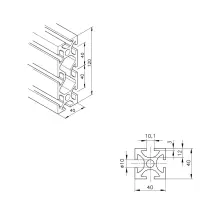 Konstruktionsprofil mk 2040.05 Abmessungen