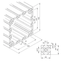 Konstruktionsprofil mk 2040.09 Abmessungen