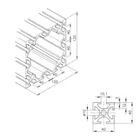 Konstruktionsprofil mk 2040.10 Abmessungen