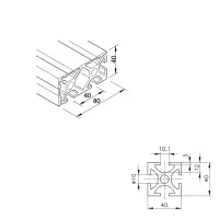 Konstruktionsprofil mk 2040.12 Abmessungen