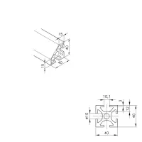 Konstruktionsprofil mk 2040.14 Abmessungen