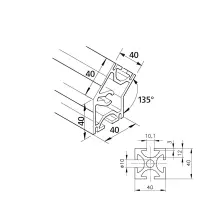 Konstruktionsprofil mk 2040.19 Abmessungen