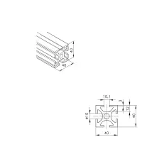 Konstruktionsprofil mk 2040.21 Abmessungen