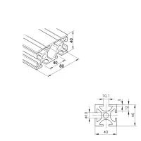 Konstruktionsprofil mk 2040.22 Abmessungen